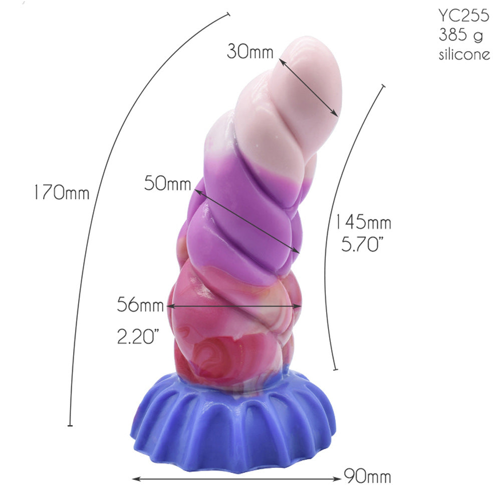 Gode Licorne Arc-en-Ciel Anal Nervuré 17 cm