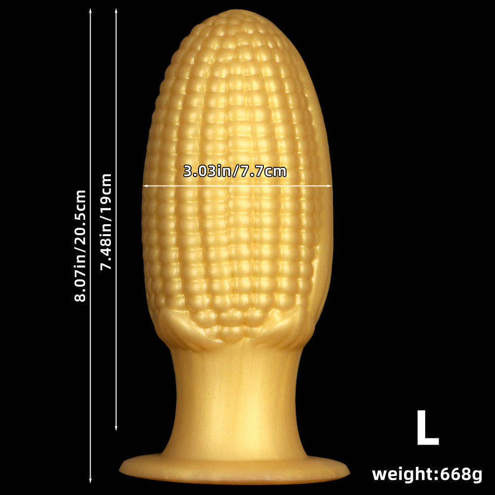 20,5 Cm Gros Plug Anal Maïs En Silicone Doré