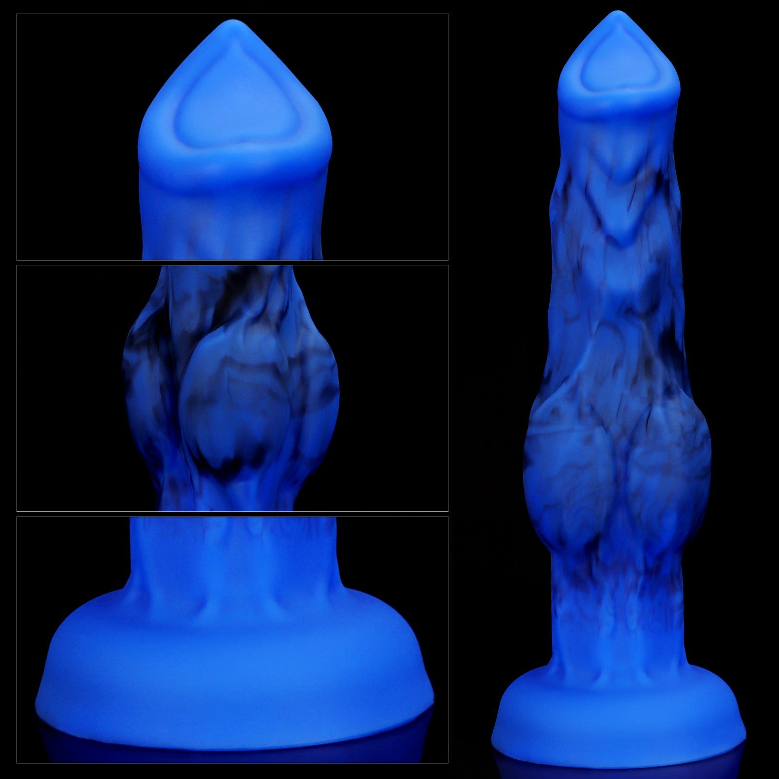 Bleu Loup Nœud Silicone Gode Fantasy