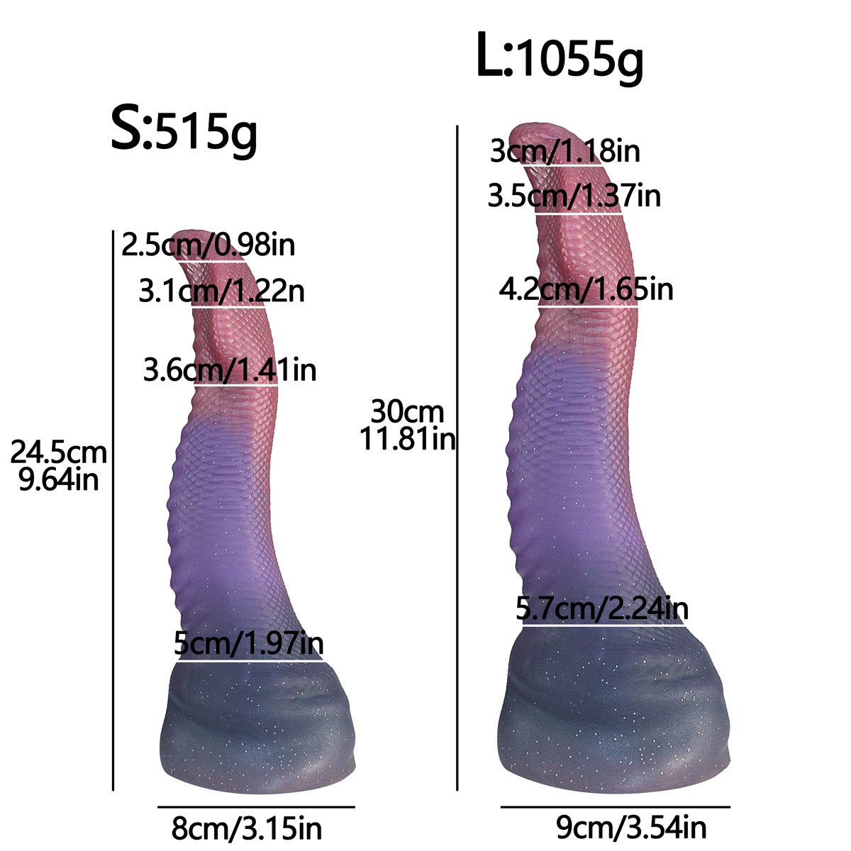 Gode Serpent Fantaisie Silicone Ventouse XXL