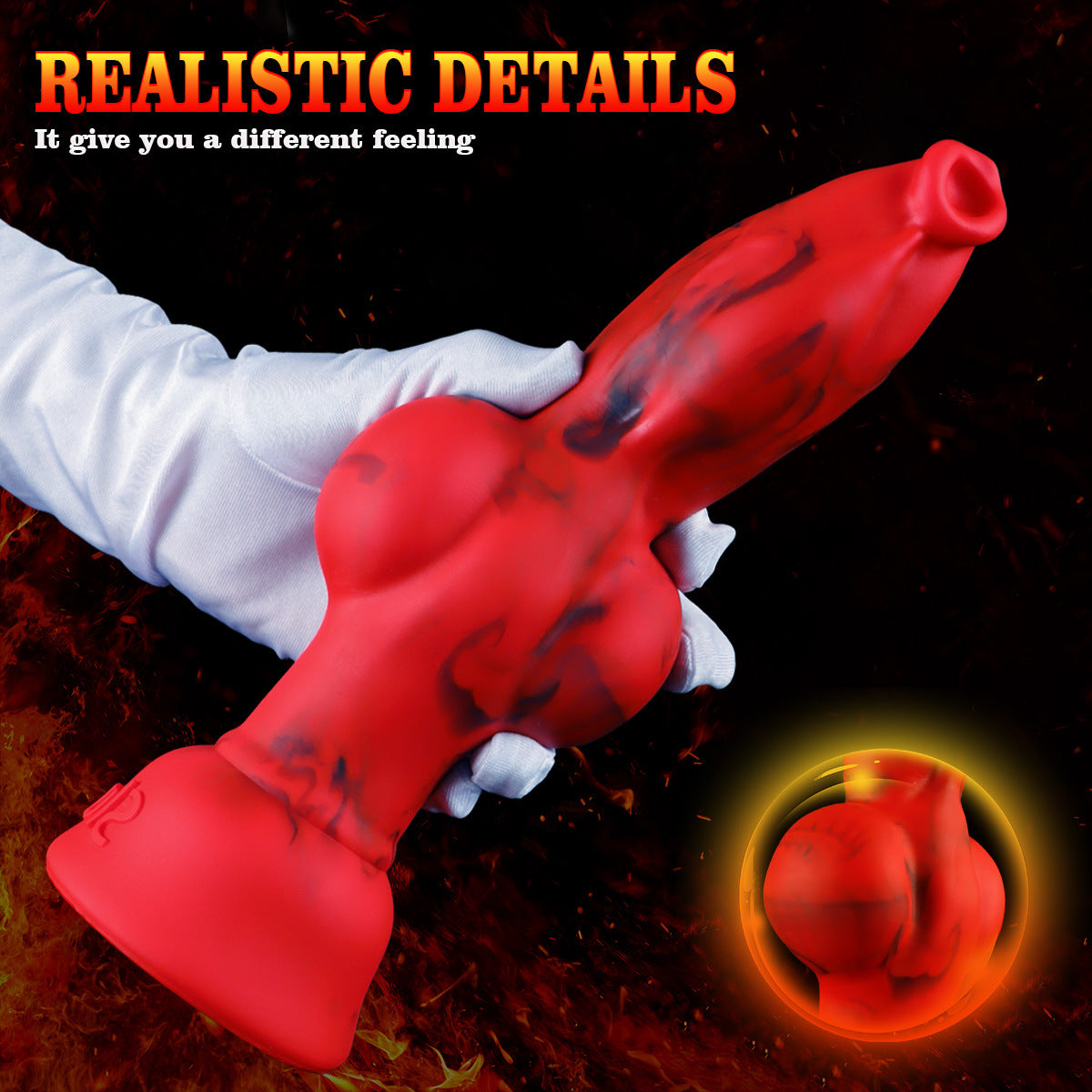 Gode Loup Fantasy Rouge avec Nœud en Silicone Souple