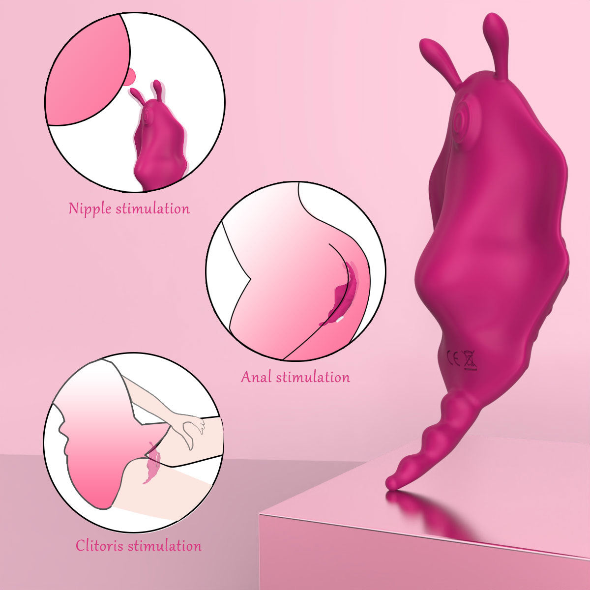 Vibromasseur Culotte Papillon Rose Discret Télécommandé