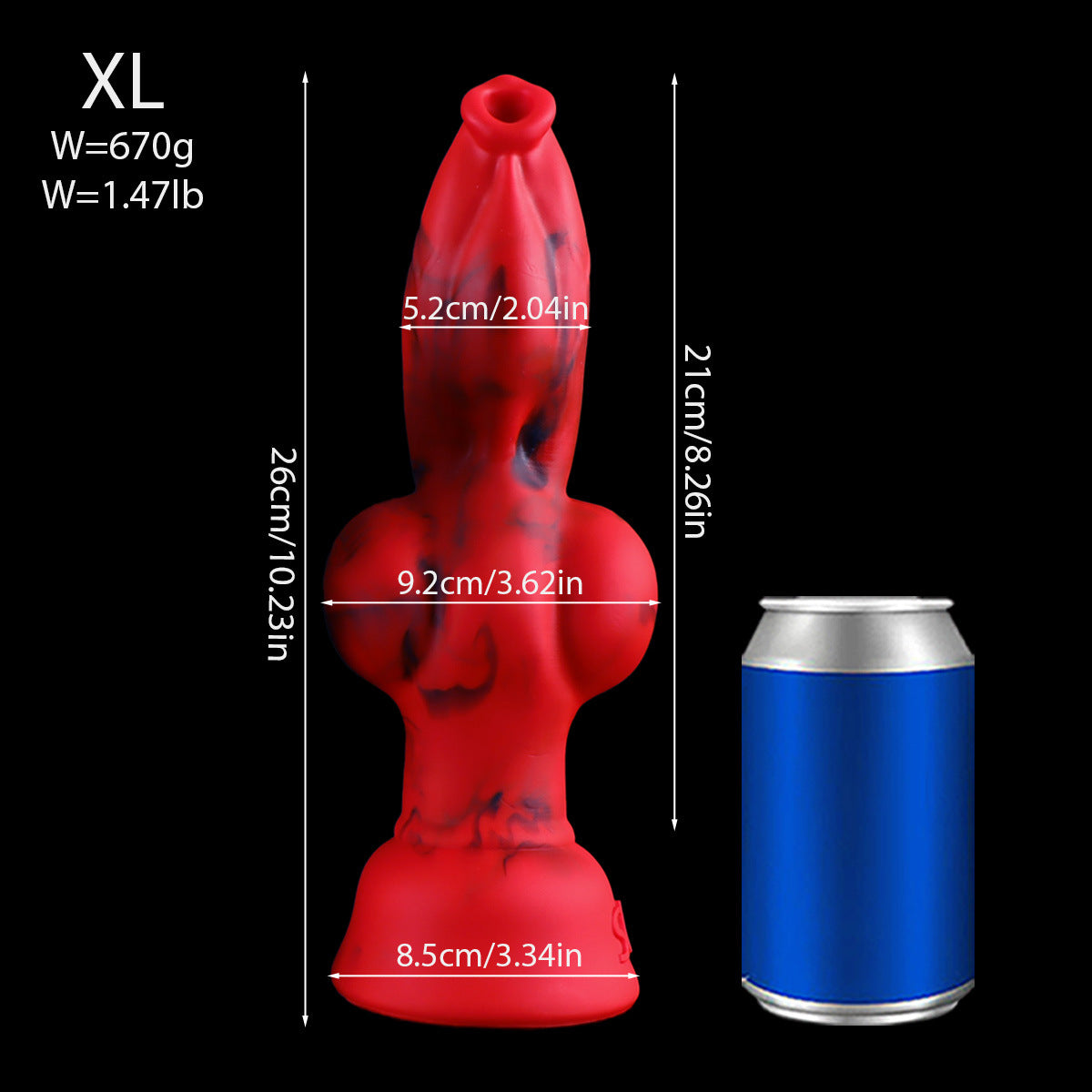 Gode Loup Fantasy Rouge avec Nœud en Silicone Souple