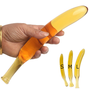 Gode Banane Jaune en Verre Discret