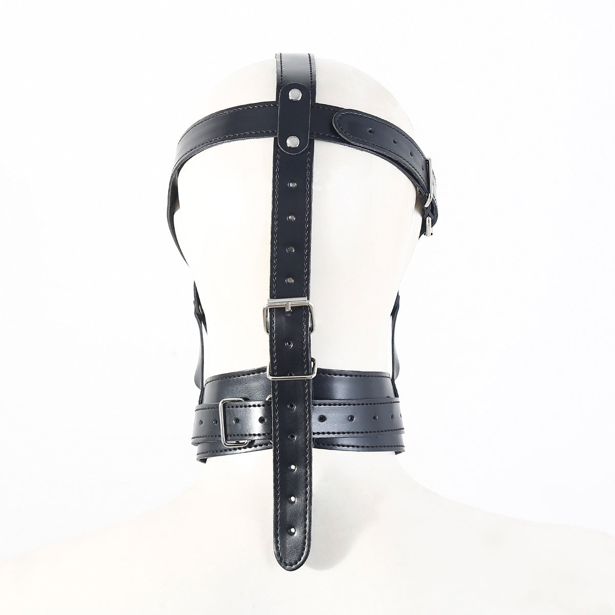 Masque BDSM Bâillon Gode Bondage Noir