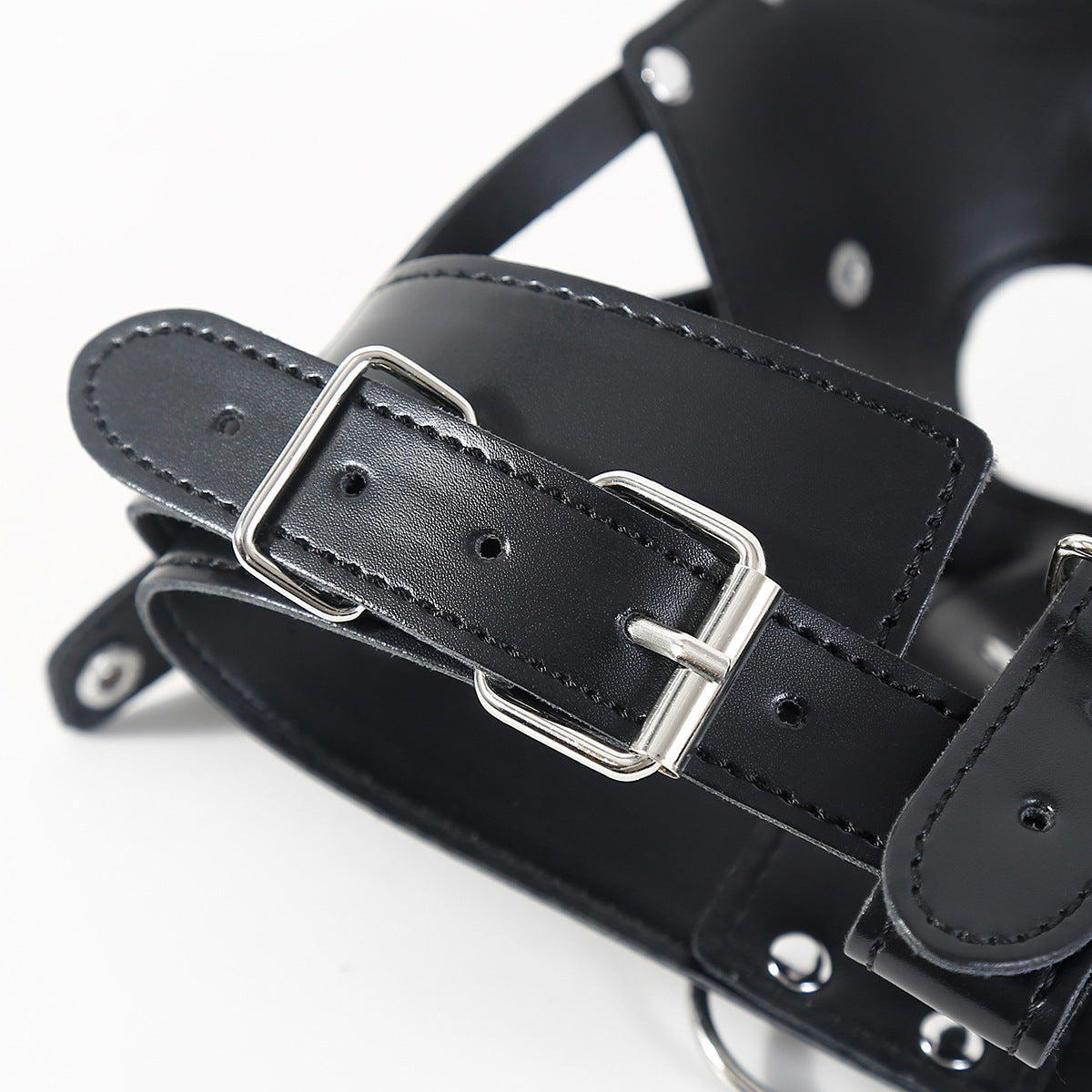Masque BDSM Bâillon Gode Bondage Noir