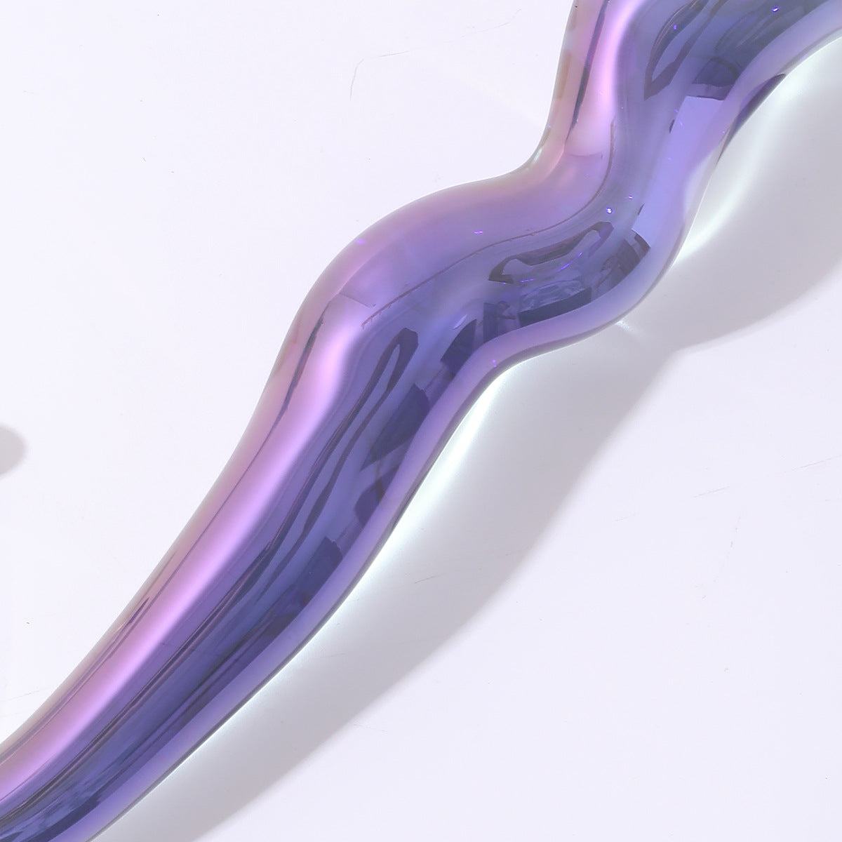 Gode en Verre Point G Violet Courbé 18 cm