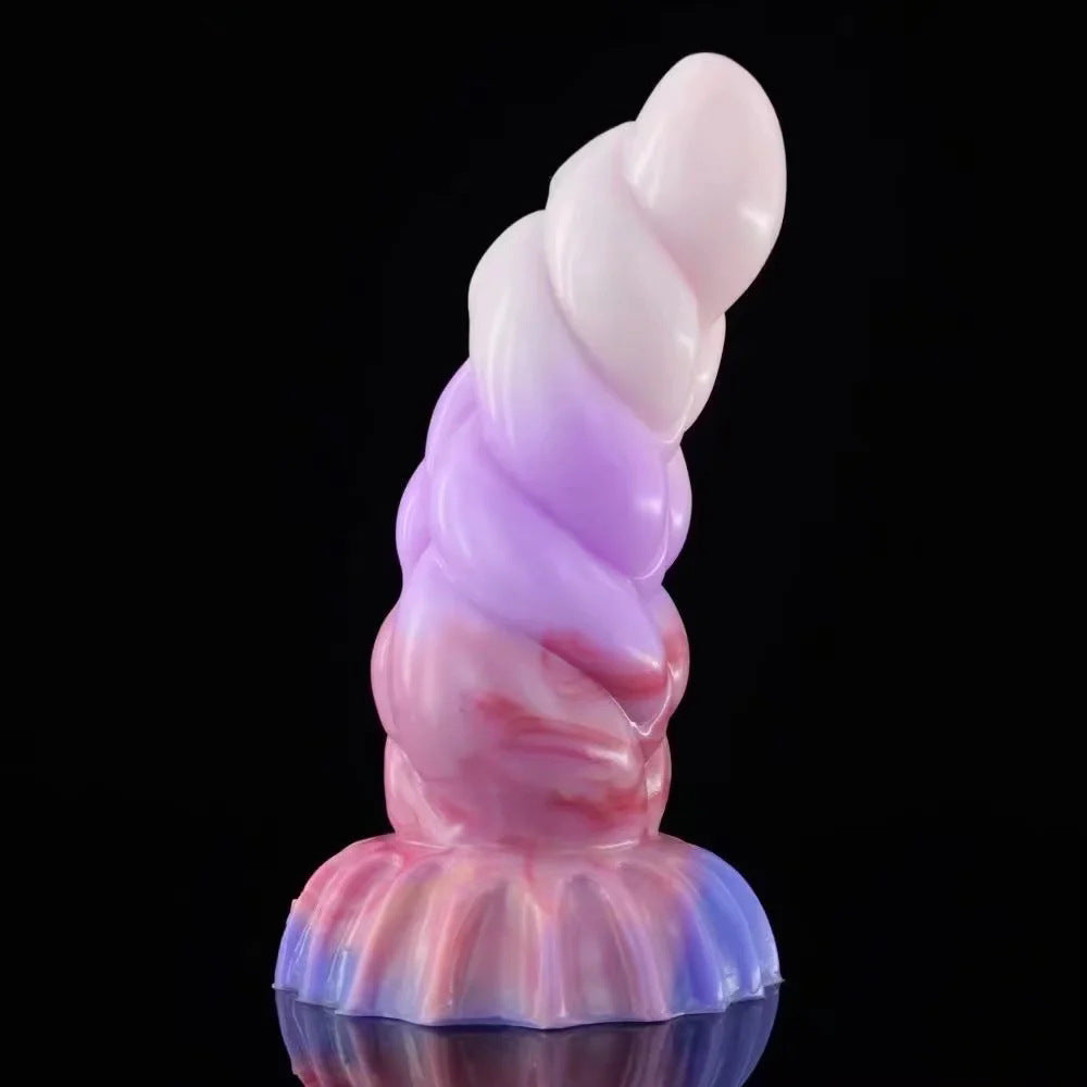 Gode Licorne Arc-en-Ciel Anal Nervuré 17 cm