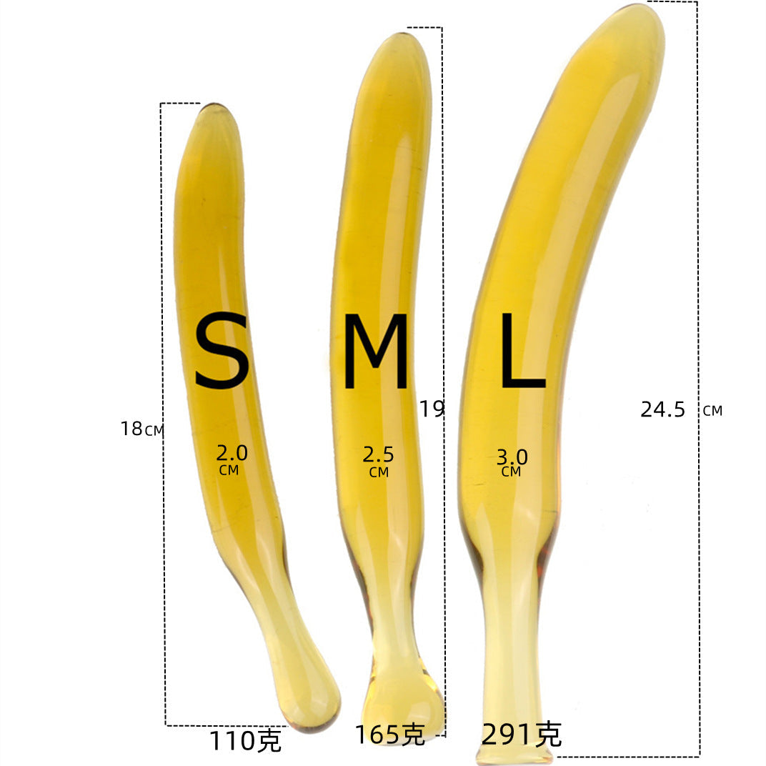 Gode Banane Jaune en Verre Discret