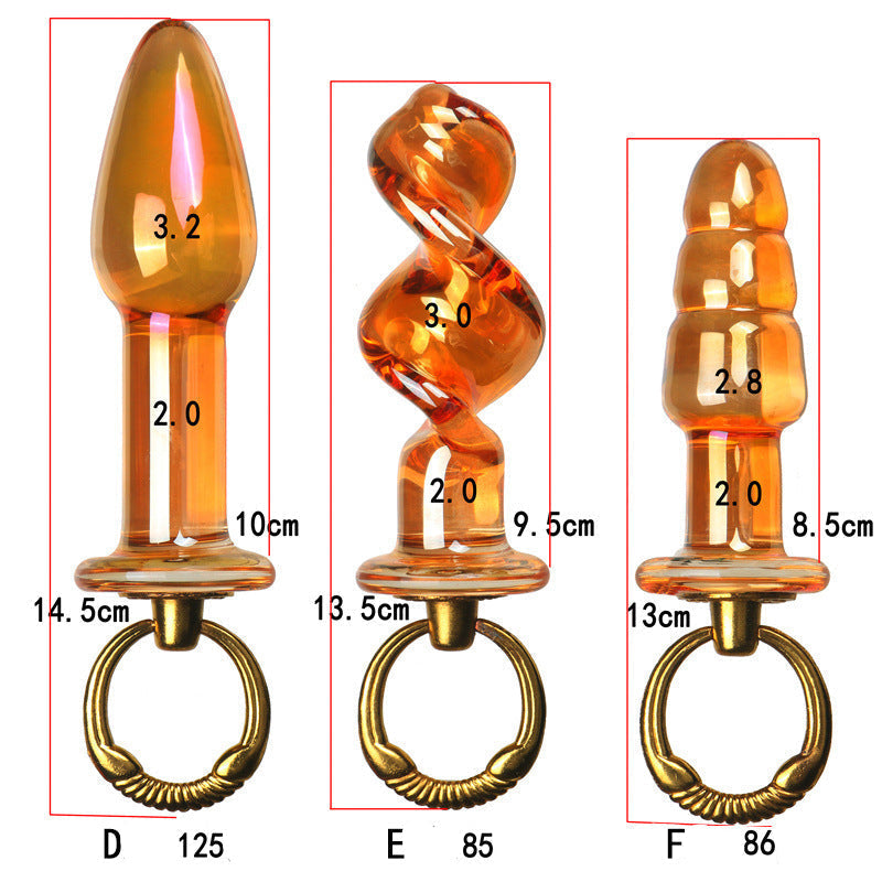 Kit Plug Anal en Verre Doré pour Débutants