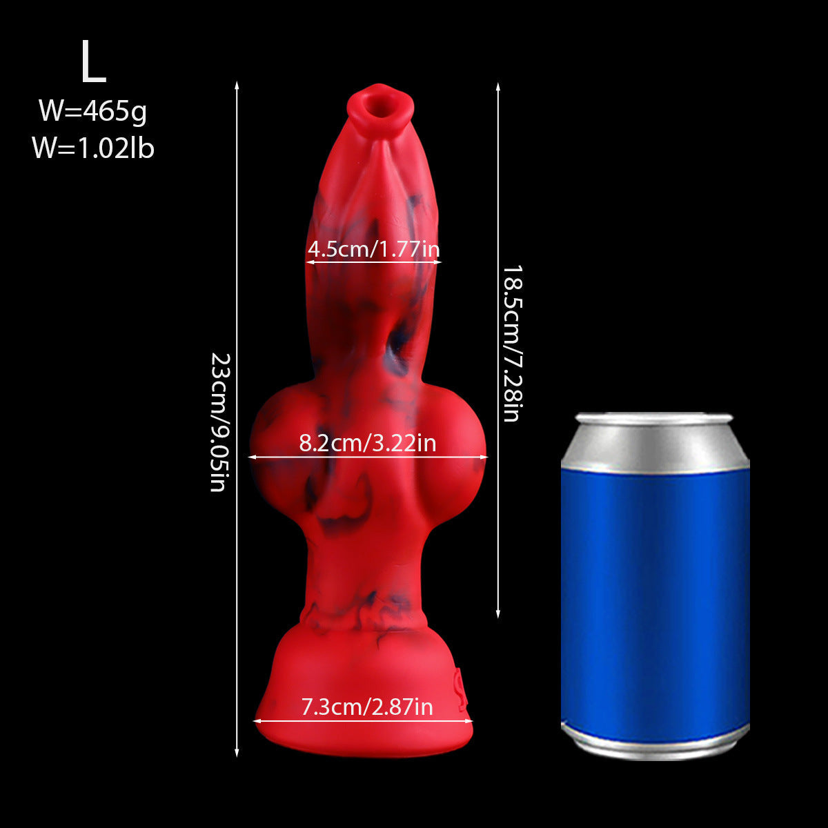 Gode Loup Fantasy Rouge avec Nœud en Silicone Souple