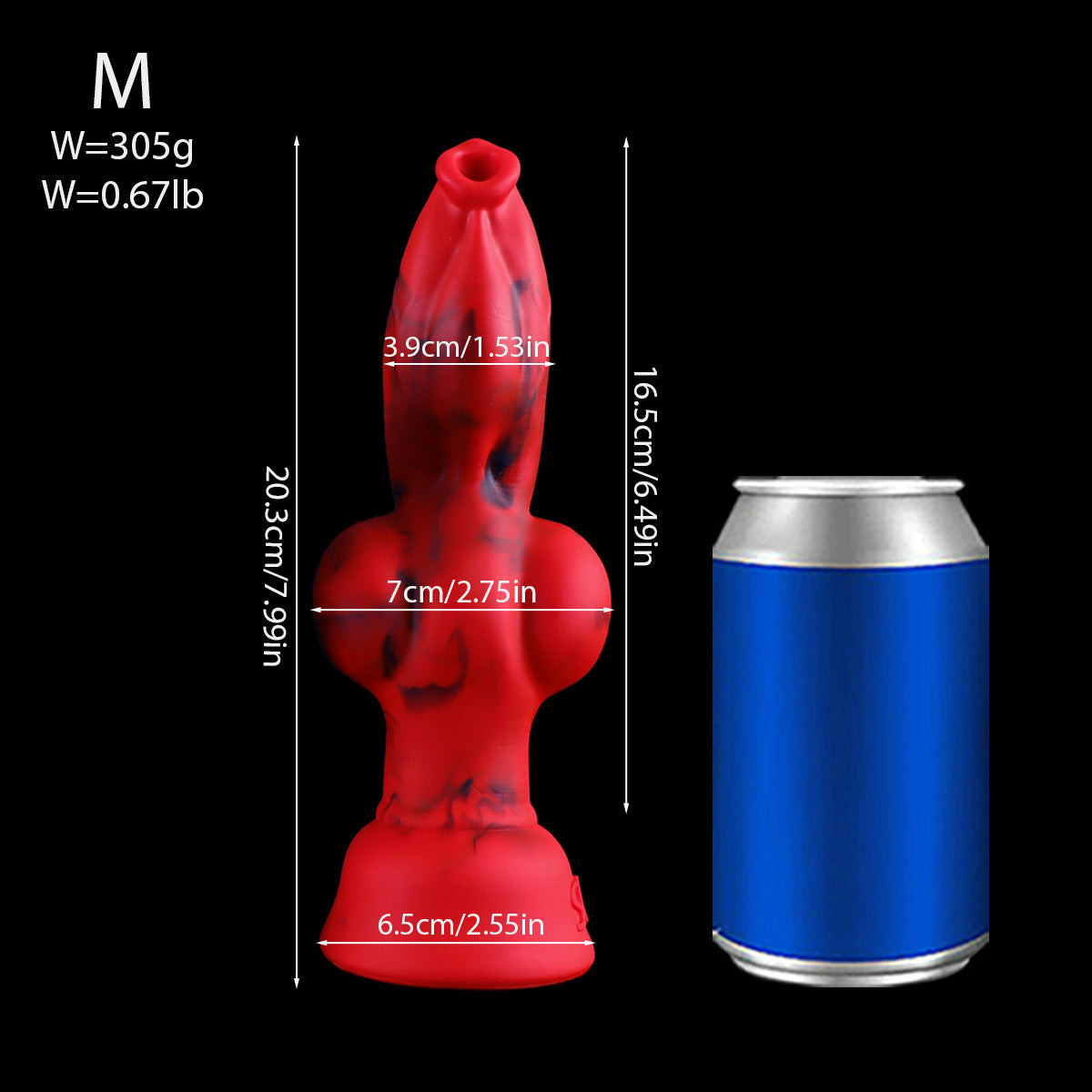 Gode Loup Fantasy Rouge avec Nœud en Silicone Souple