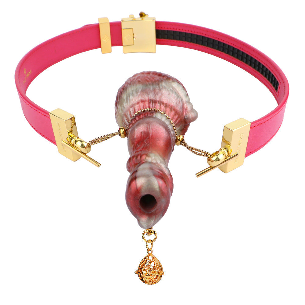Rouge Attaches Cheval BDSM bâillon Gode