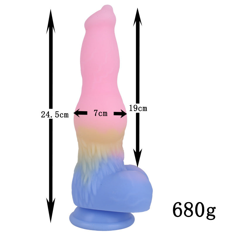 Rose Silicone Ventouse Fantasy Chien Nœud Gode