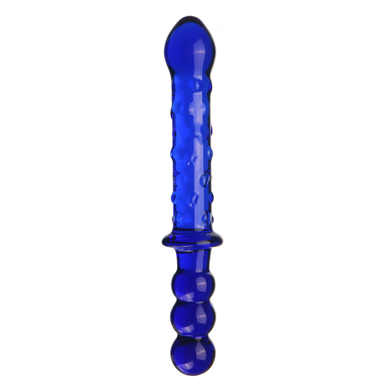 Double Gode en Verre Texturé Perlé 23 cm