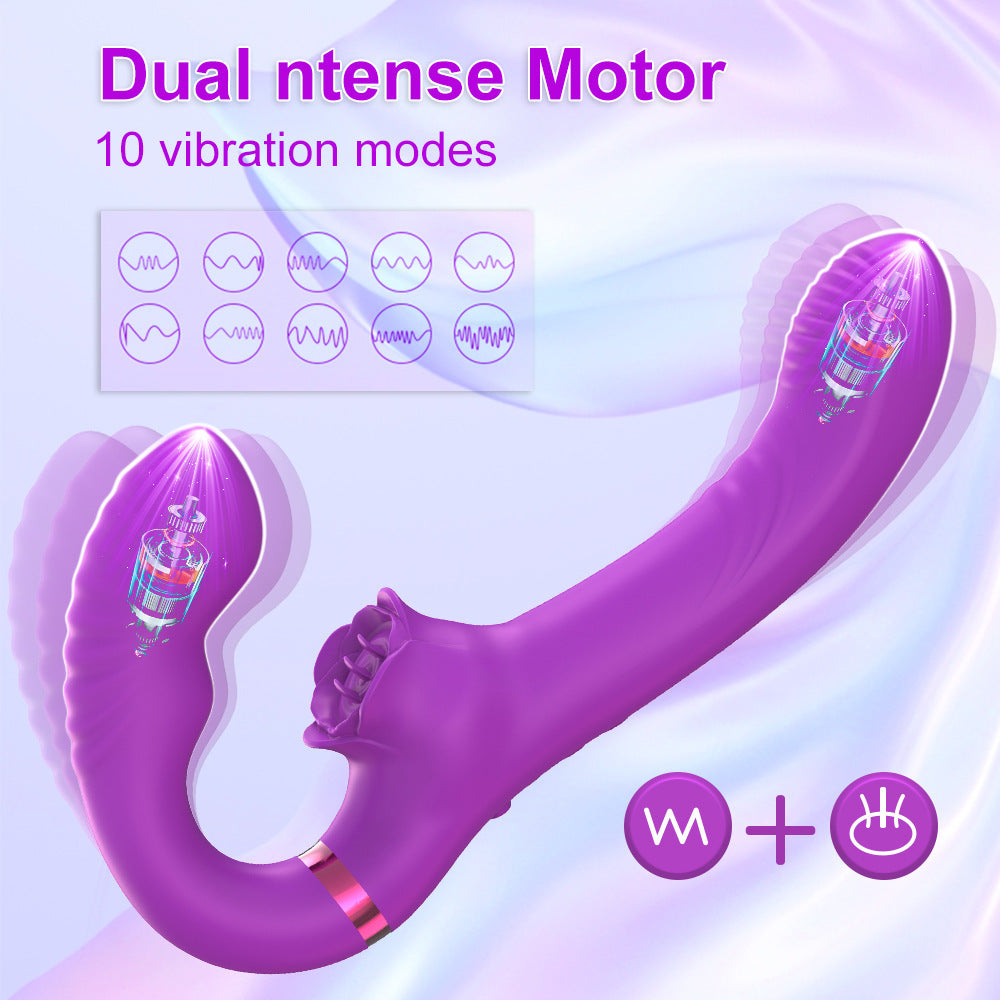 Couple Stimulation Clitoridienne Gode Ceinture Sans Harnais
