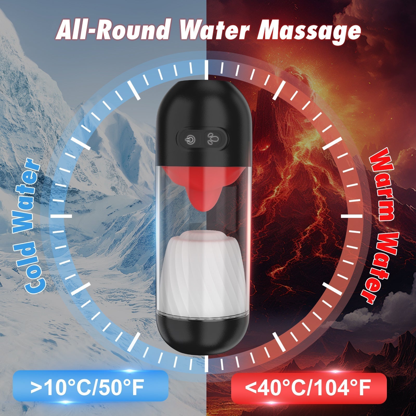 Masturbateur Homme Transparent Connecté avec Langue Lécheuse