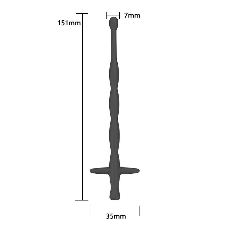 Plug Urétral Noir en Silicone pour Dilatation