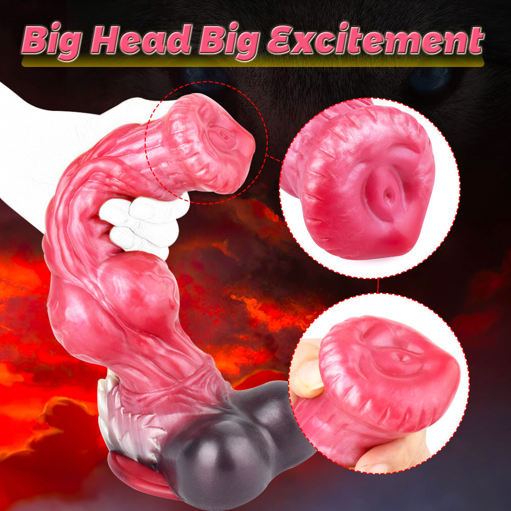 34 cm Rose Souple Silicone Gode Chien