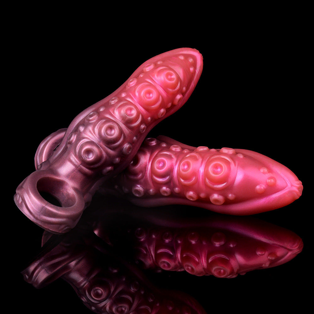 Rose Silicone Tentacule Creuse Gaine à Pénis