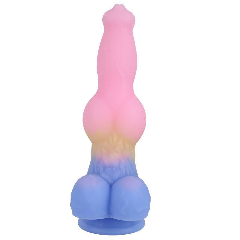 Rose Silicone Ventouse Fantasy Chien Nœud Gode