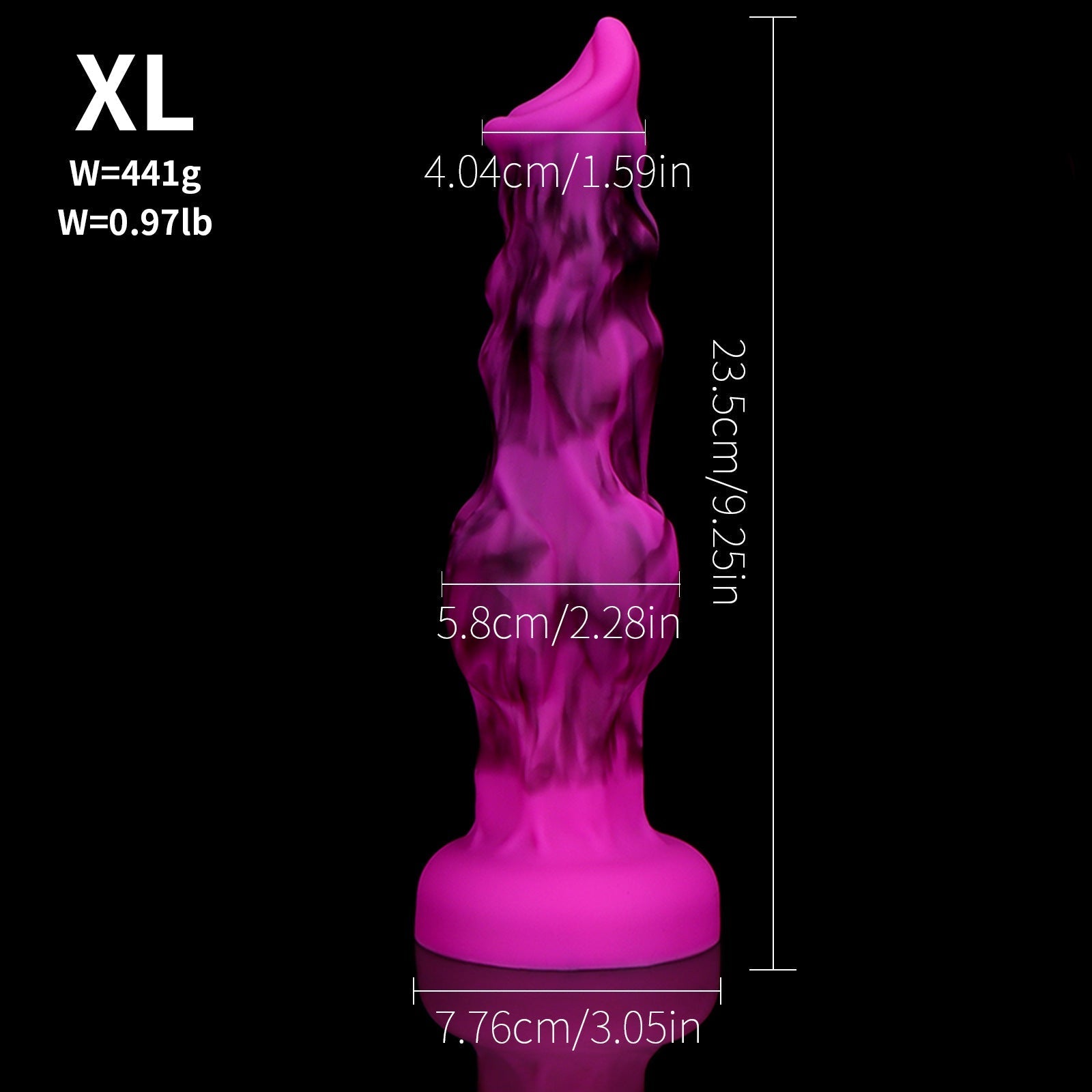 Gode Animal Souple Loup Nœud XXL 25,5 cm