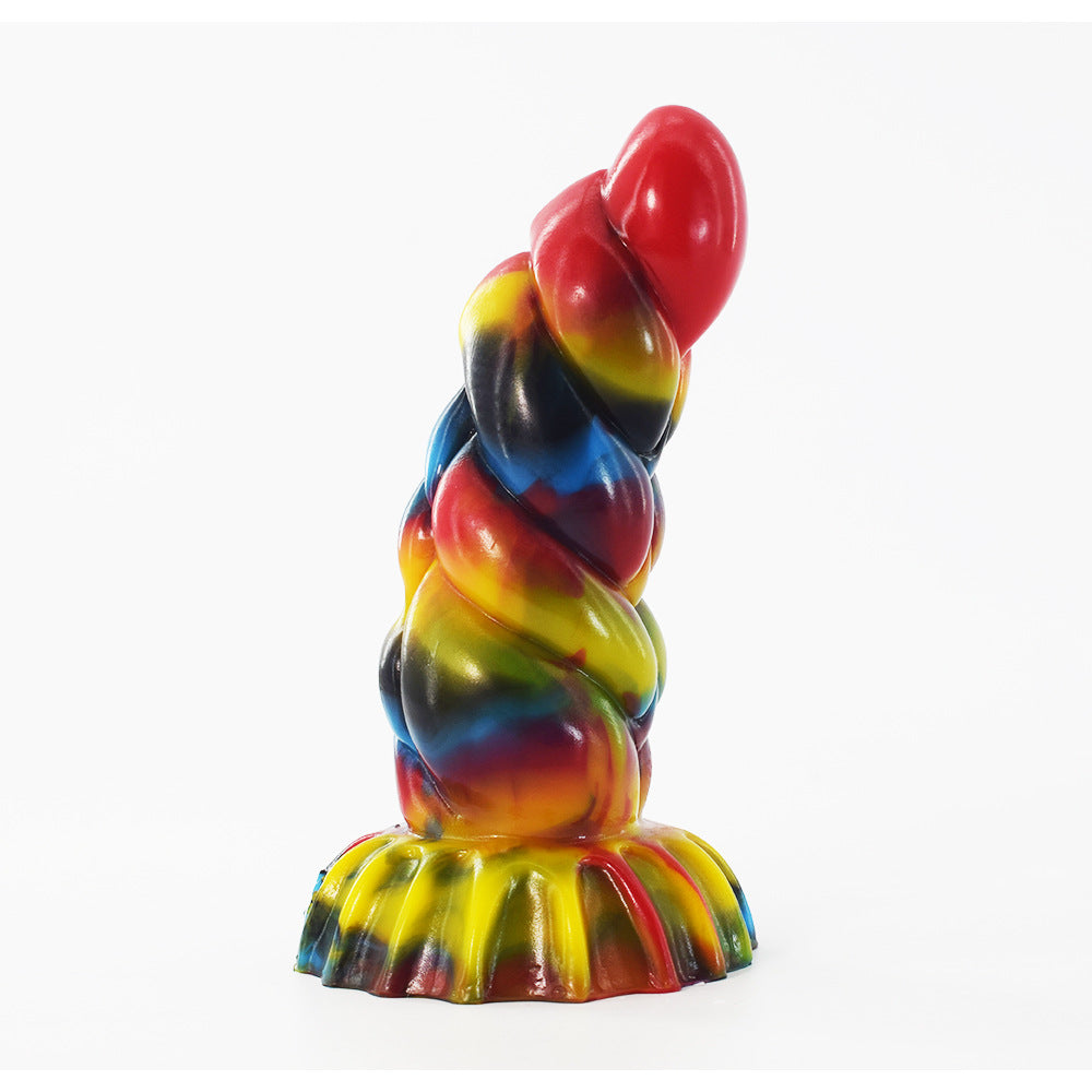 Gode Licorne Arc-en-Ciel Anal Nervuré 17 cm