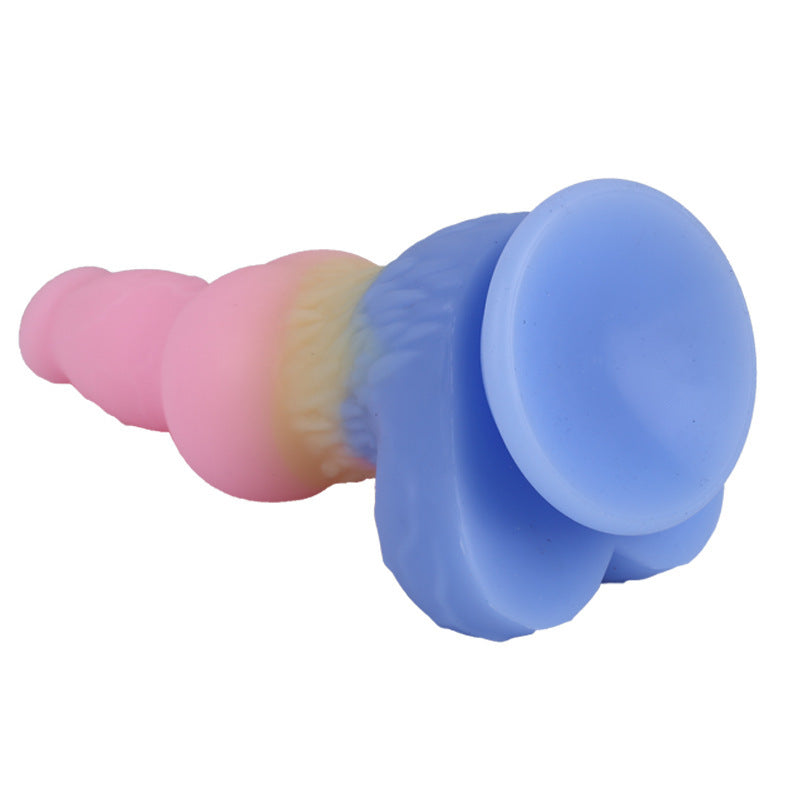 Rose Silicone Ventouse Fantasy Chien Nœud Gode