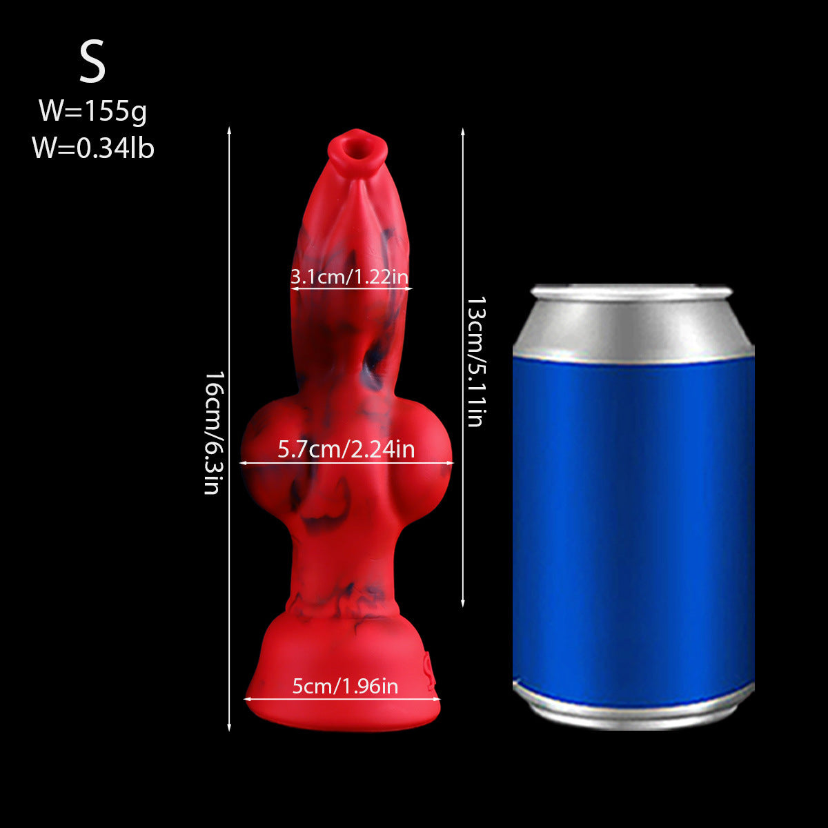 Gode Loup Fantasy Rouge avec Nœud en Silicone Souple