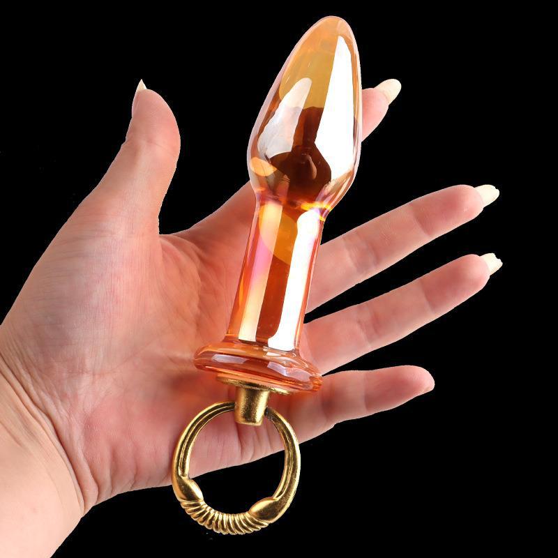 Kit Plug Anal en Verre Doré pour Débutants