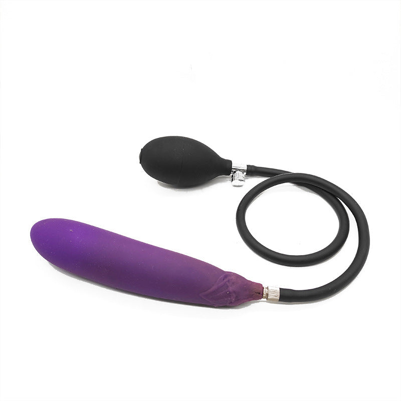 Plug Anal Gonflable XL Violet en Silicone Forme Aubergine