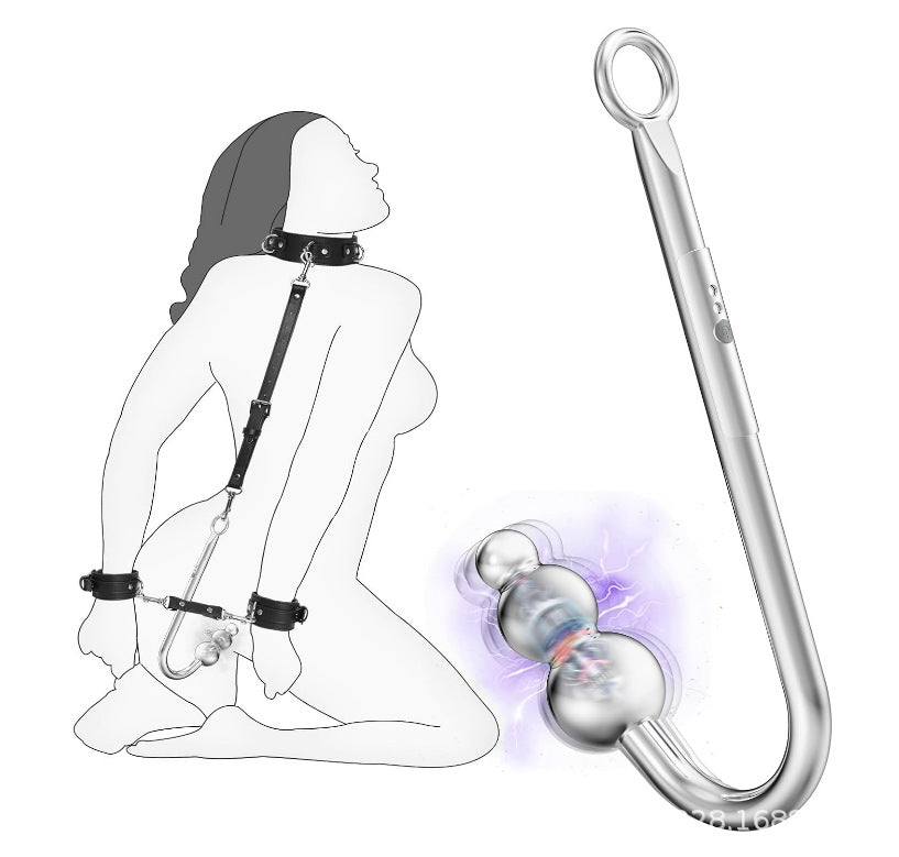 Crochet Anal Vibrant BDSM en Métal avec Boules