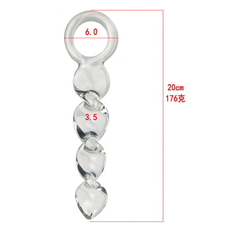 Gode en Verre Point G Spirale Texturé avec Poignée
