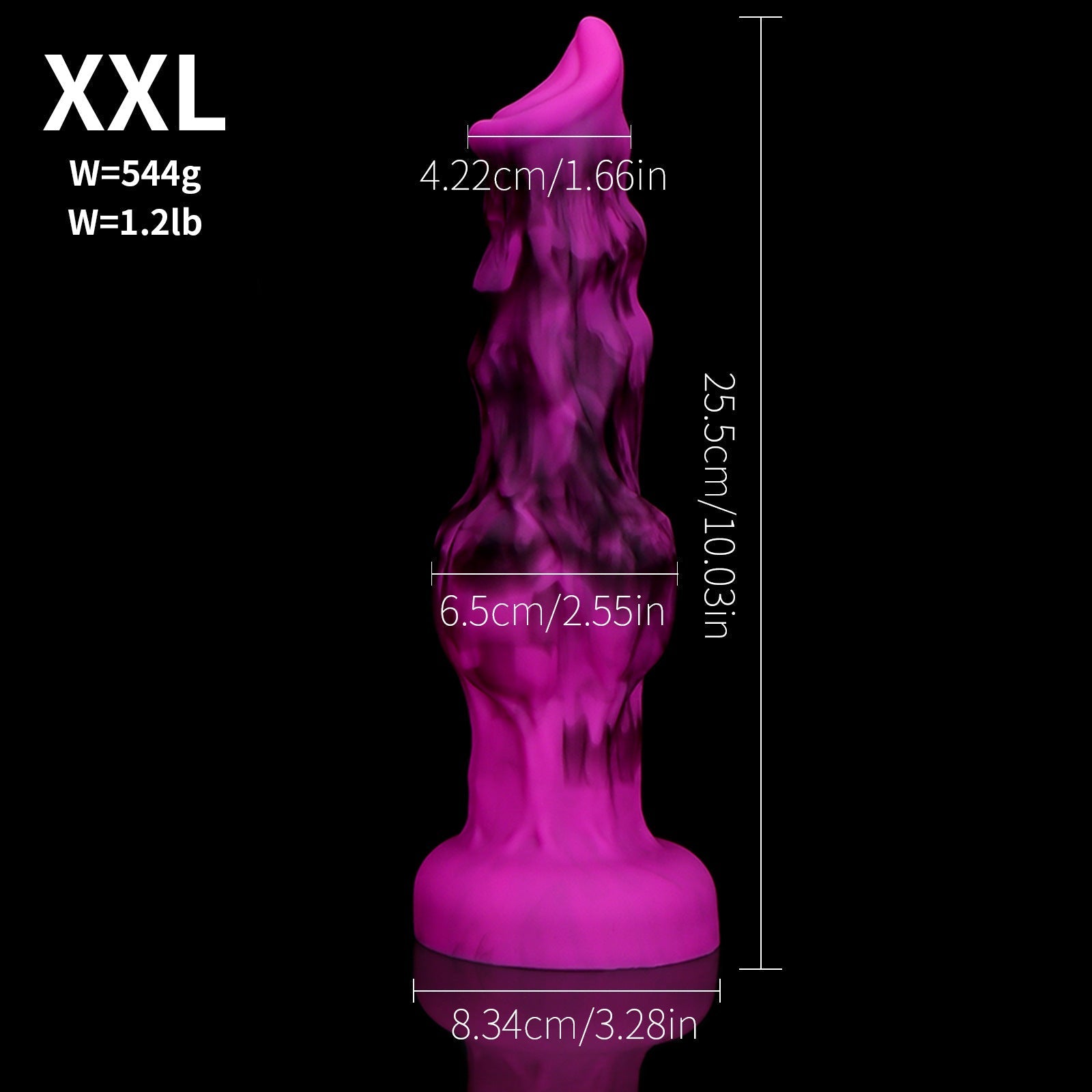 Gode Animal Souple Loup Nœud XXL 25,5 cm