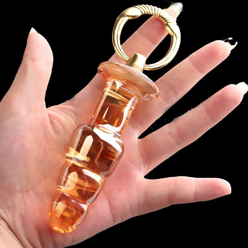 Kit Plug Anal en Verre Doré pour Débutants