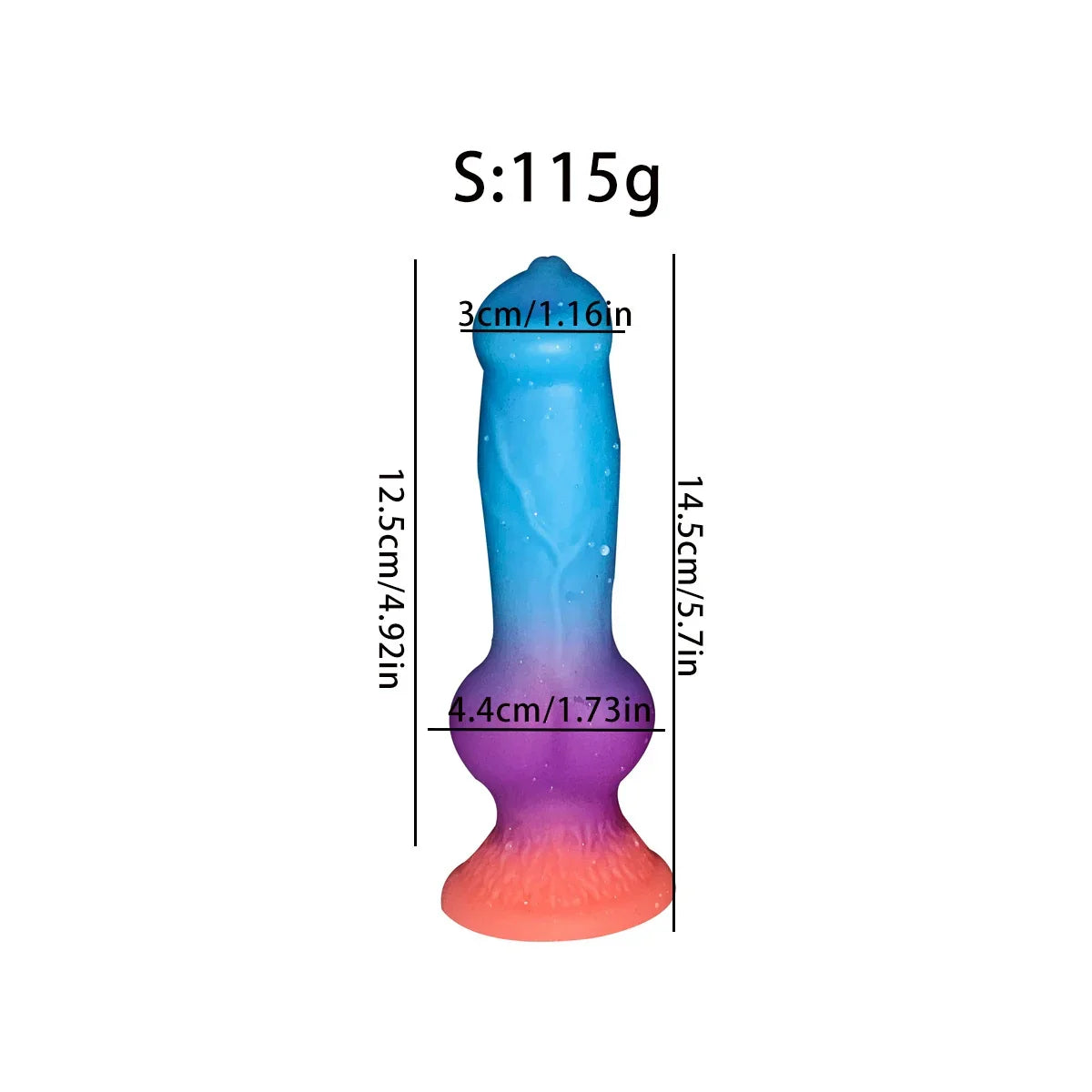 Gode Lumineux Chien à Nœud en Silicone19 cm