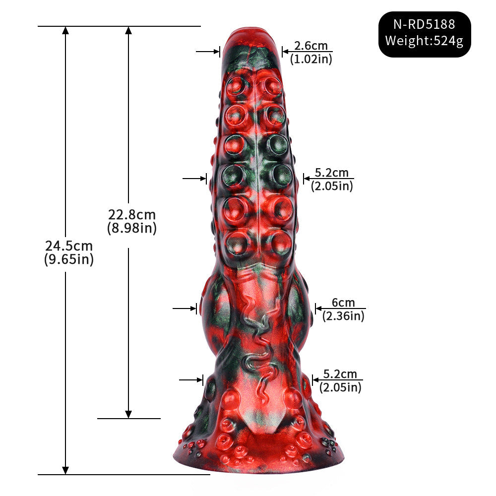 24,5 Cm Gode Tentacule Fantasy À Ventouse Avec Knot