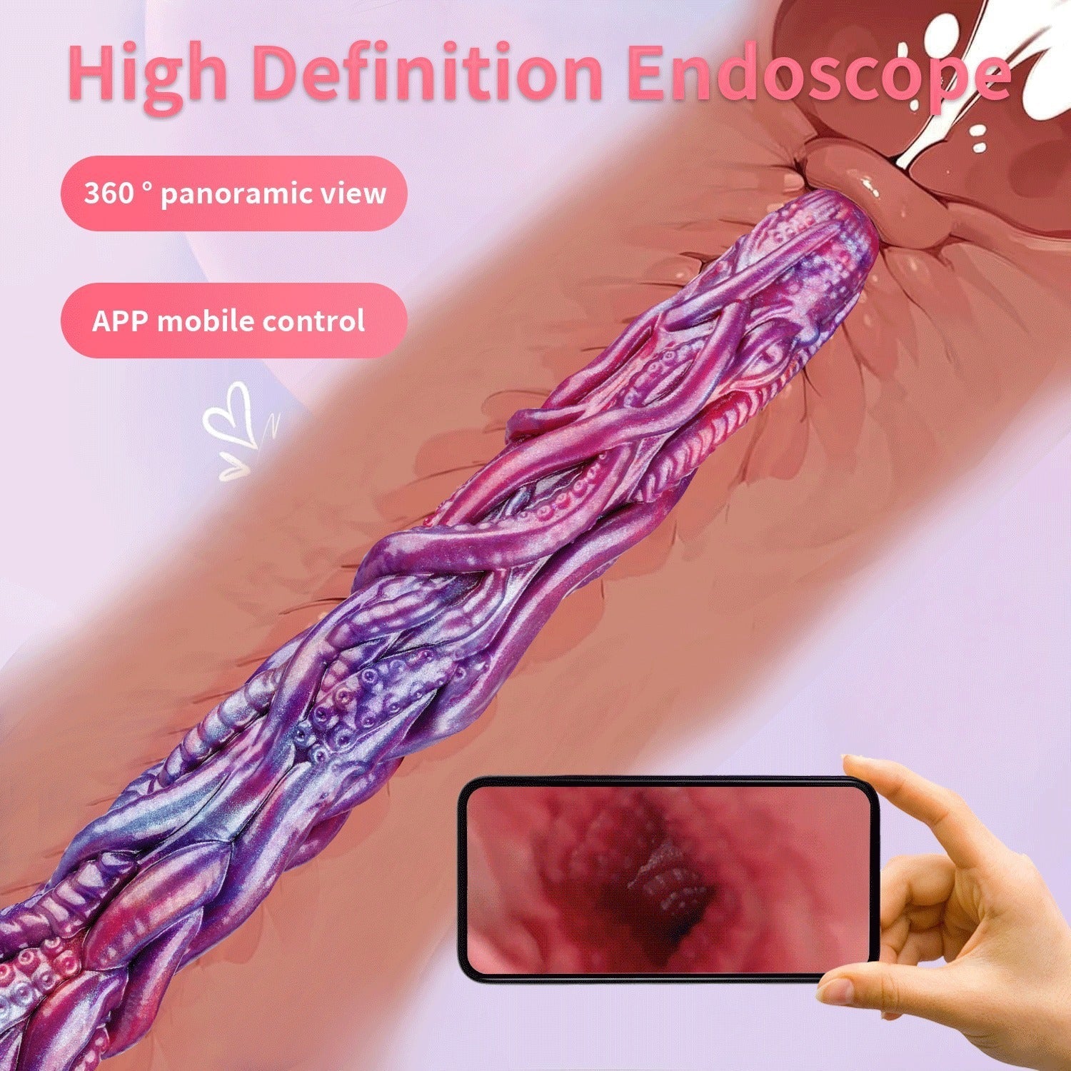 50,5 Cm Plug Anal Caméra APP Tentacule Monstre Extra Long