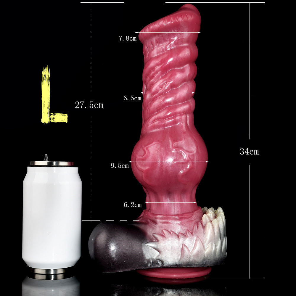 34 cm Rose Souple Silicone Gode Chien