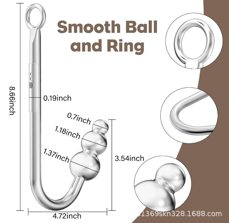 Crochet Anal Vibrant BDSM en Métal avec Boules