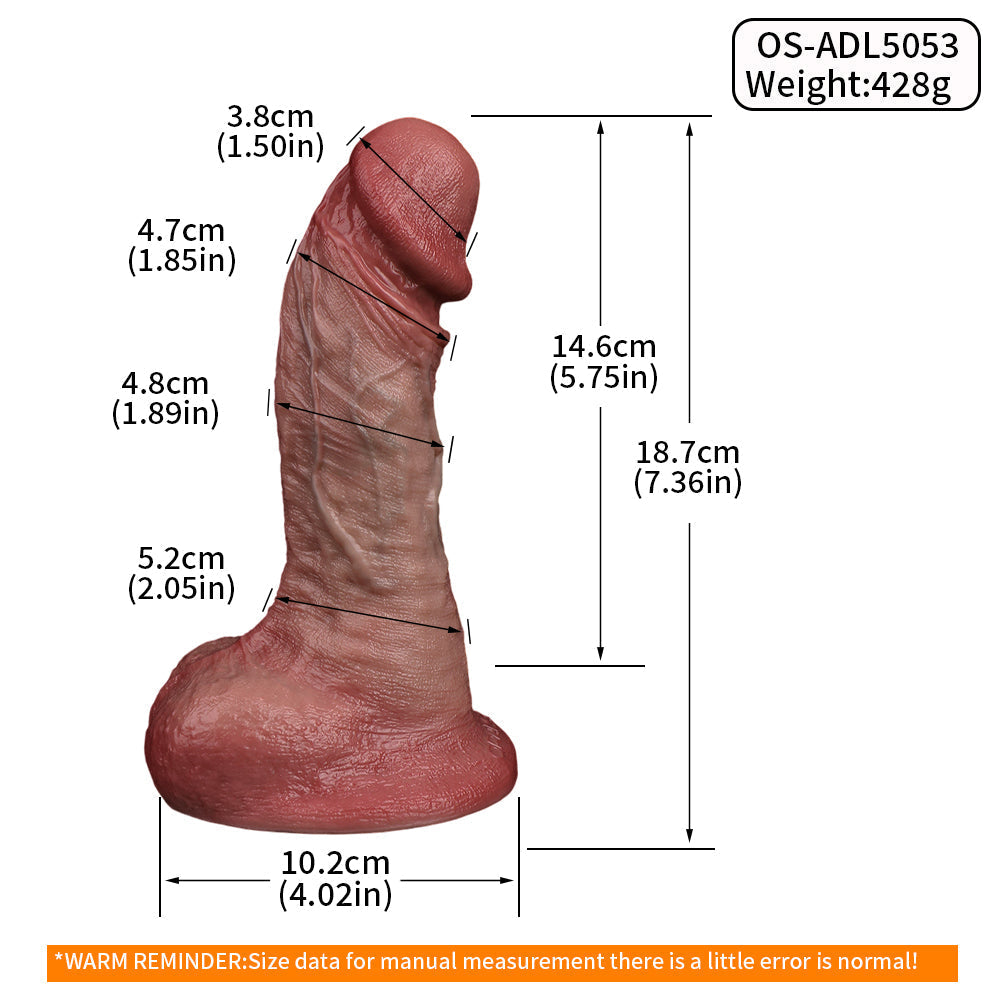 Gode Double Densité Realiste Ventouse Silicone Point G 18,7 cm
