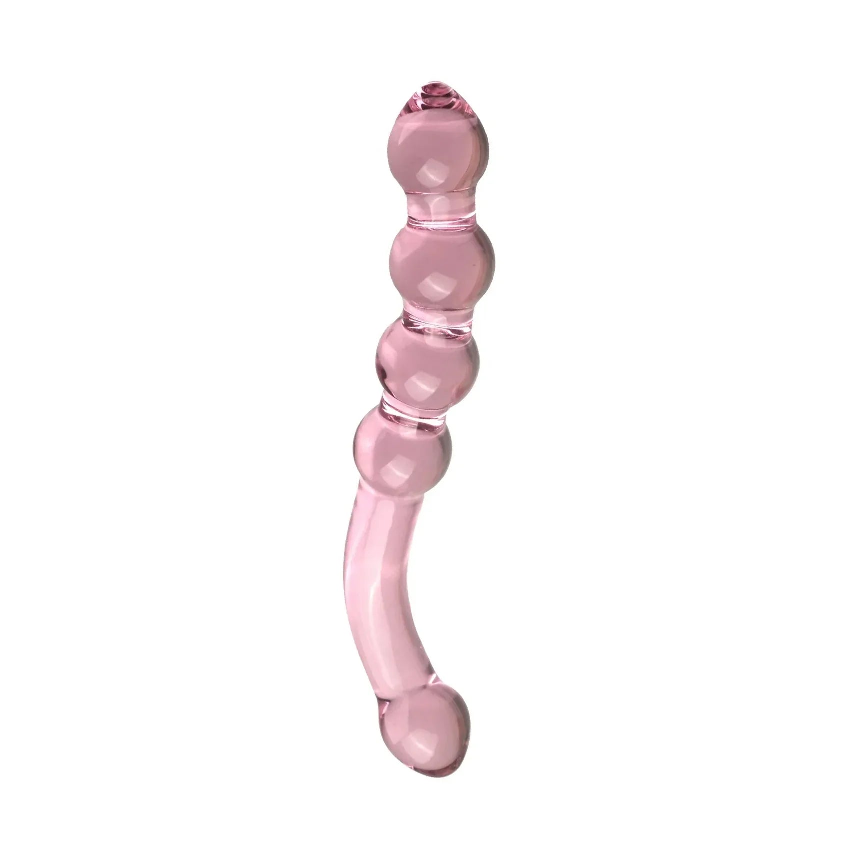 23 Cm Gode En Verre À Perles Stimulateur Point G Rose