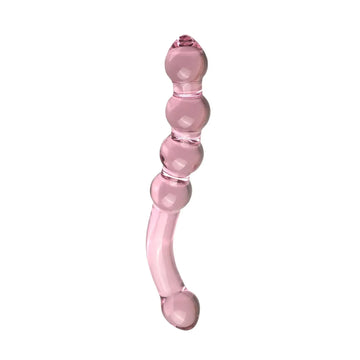 23 Cm Gode En Verre À Perles Stimulateur Point G Rose