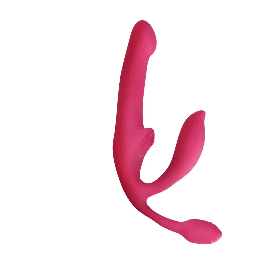 Gode Ceinture Sans Harnais Rose Vibrant avec Va-et-Vient
