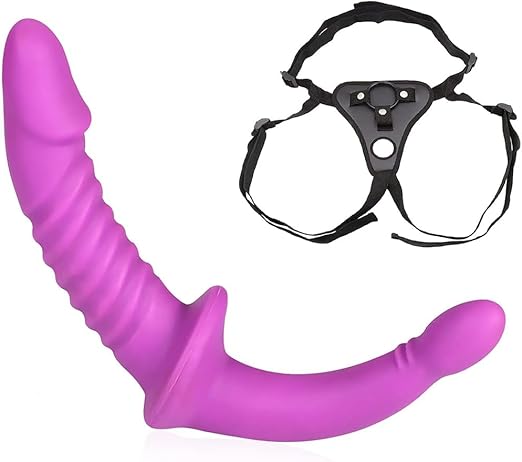 Gode Ceinture pour Couple Lesbienne Double Violet