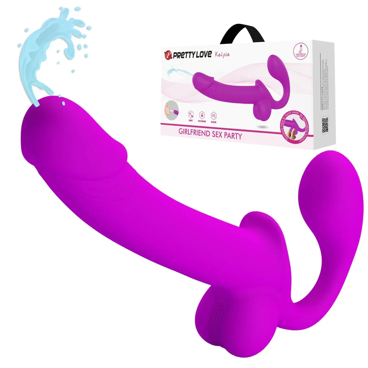 Gode Ceinture Sans Harnais Réaliste Violet Éjaculateur