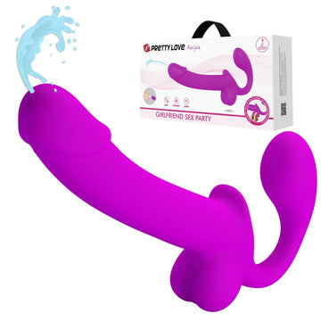 Gode Ceinture Sans Harnais Réaliste Violet Éjaculateur