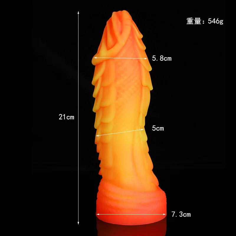 Gode de Dragon Arc-en-Ciel Fantasy Epais 21 cm
