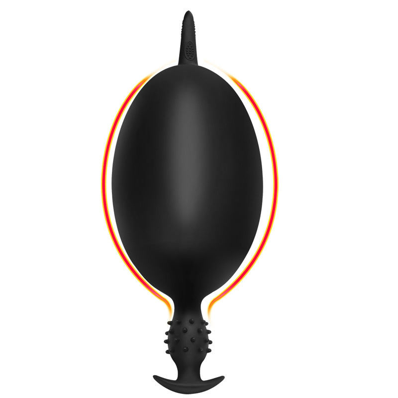 Noir Fin Picots Silicone Plug Anal Gonflable