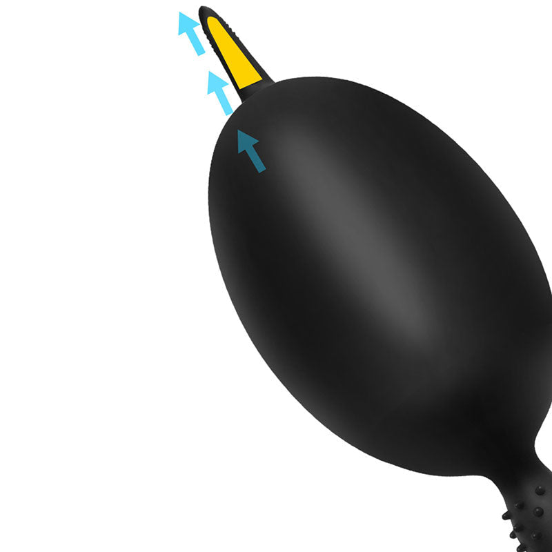 Noir Fin Picots Silicone Plug Anal Gonflable